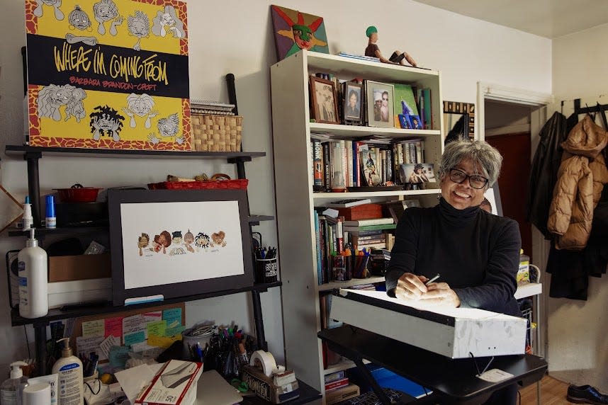 Barbara Brandon-Croft, the creator of "Where I'm Coming From" and the first Black woman cartoonist to be nationally syndicated. Photographed by Gioncarlo Valentine.