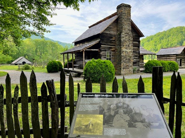 The Mountain Farm Museum beside Great Smoky Mountain National Park's Oconaluftee Visitor Center shows visitors what it would have been like to live in the area before the park was established.