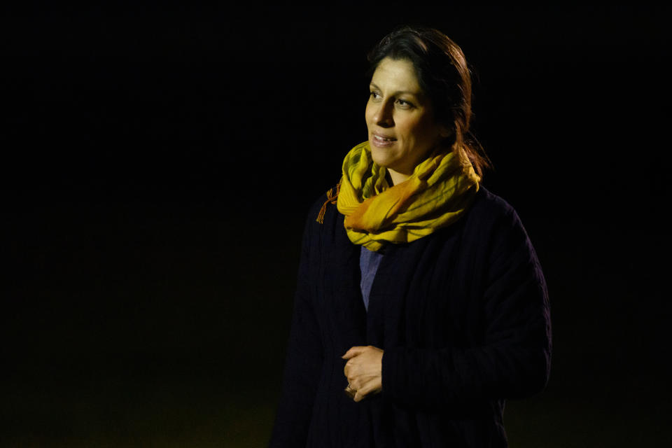 Nazanin Zaghari-Ratcliffe arrives at Brize Norton, Oxfordshire, after she was freed from detention by Iranian authorities. Picture date: Thursday March 17, 2022.