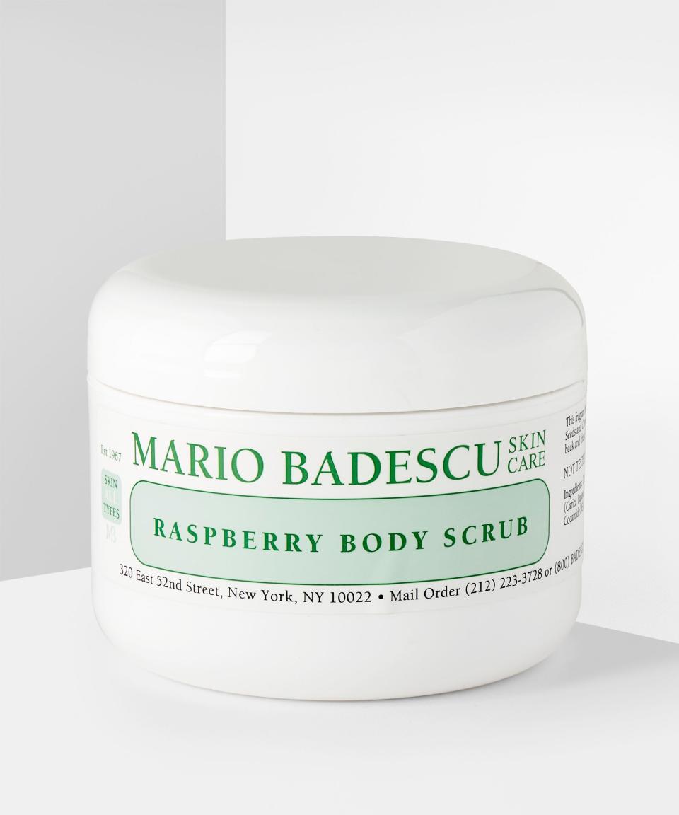 <p><a class="link " href="https://www.amazon.co.uk/Mario-Badescu-Raspberry-Body-Scrub/dp/B00172PC1M" rel="nofollow noopener" target="_blank" data-ylk="slk:SHOP NOW;elm:context_link;itc:0;sec:content-canvas">SHOP NOW</a></p><p>Forget skin-damaging manual scrubs, Mario Badescu's exfoliator is all about fruit enzymes. Let raspberry and papaya extract buff away dead, dull skin to revealing super soft, radiant skin underneath.</p>