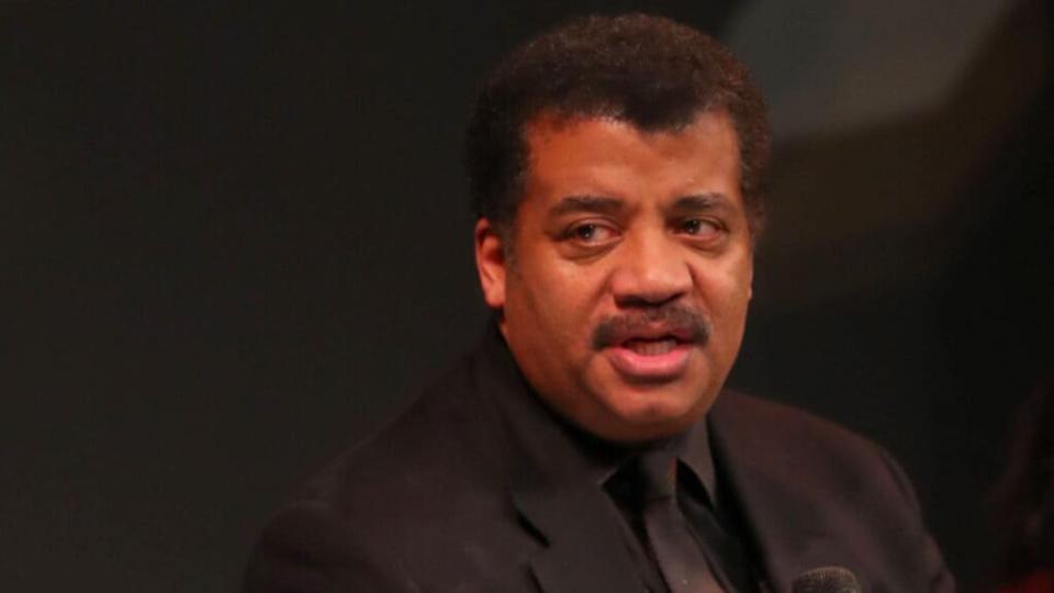 In this February photo, Neil deGrasse Tyson speaks onstage at National Geographic’s Los Angeles Premiere Of “Cosmos: Possible Worlds” at UCLA’s Royce Hall in Westwood, California. (Photo by Joe Scarnici/Getty Images for National Geographic)