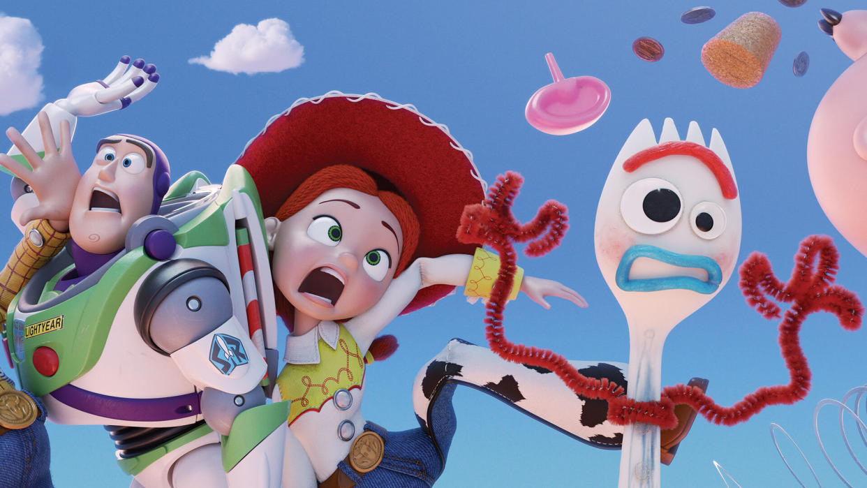 Buzz, Jessie, and Forky in <i>Toy Story 4</i>. (Disney/Pixar)
