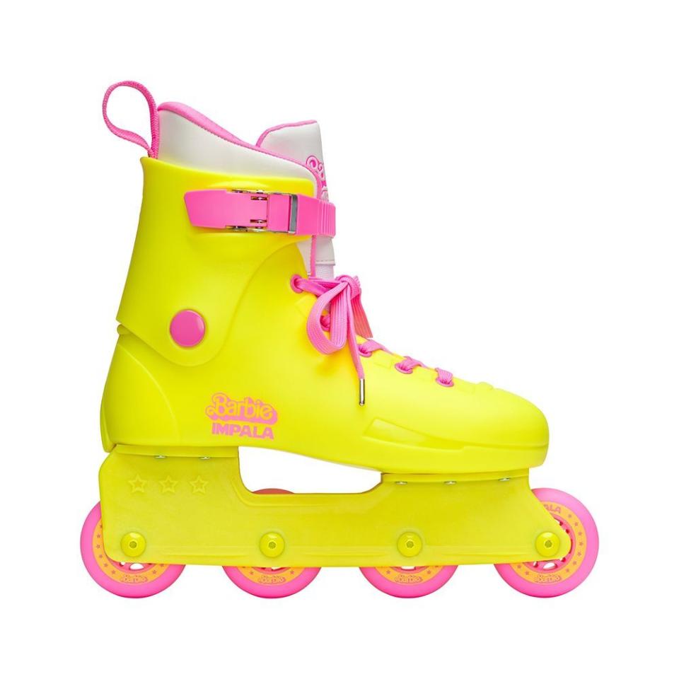 <p><a href="https://www.tillys.com/product/impala-rollerskates-x-barbie-lightspeed-inline-skates/46133960001.html?CAWELAID=120013610006978861&CAGPSPN=pla&CAAGID=129073157468&CATCI=pla-527958915325&CATARGETID=120013610006056876&CADevice=c" rel="nofollow noopener" target="_blank" data-ylk="slk:Shop Now;elm:context_link;itc:0;sec:content-canvas" class="link ">Shop Now</a></p><p>Lightspeed Inline Skates</p><p>$189.99</p><p>tillys.com</p>