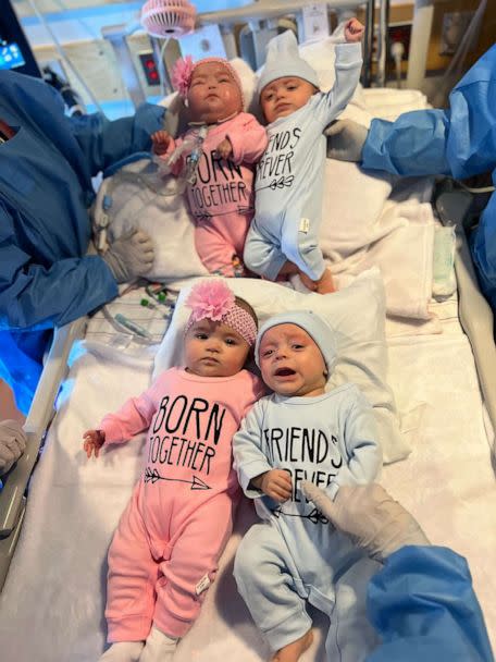 PHOTO: Chance, Cheston, Chesley May and Chatham were born on July 28, 2022. (Courtesy of Ashley Ness)