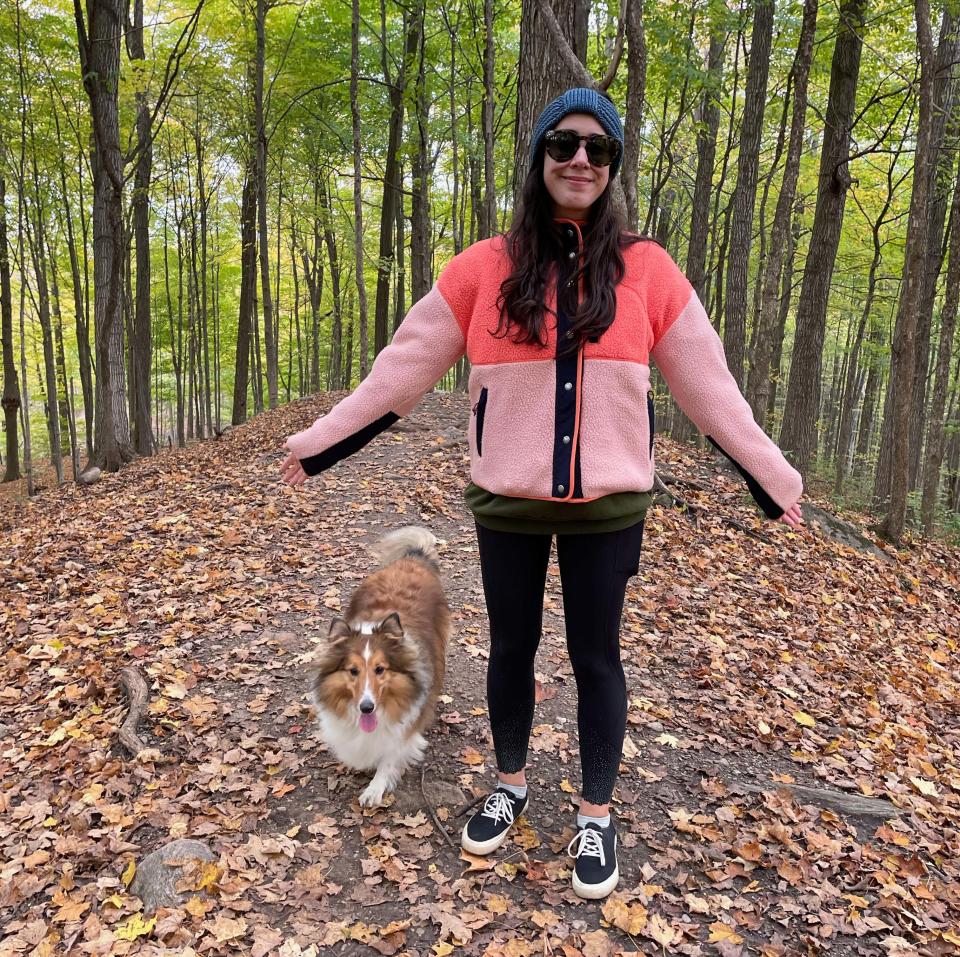 Experiencing nature in my Women’s Cragmont Fleece Jacket in Emberglow Orange - Rose Tan. 