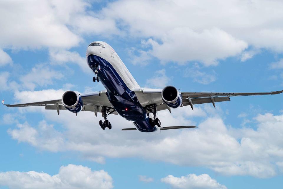 <p>getty</p> Stock photo of a plane taking off