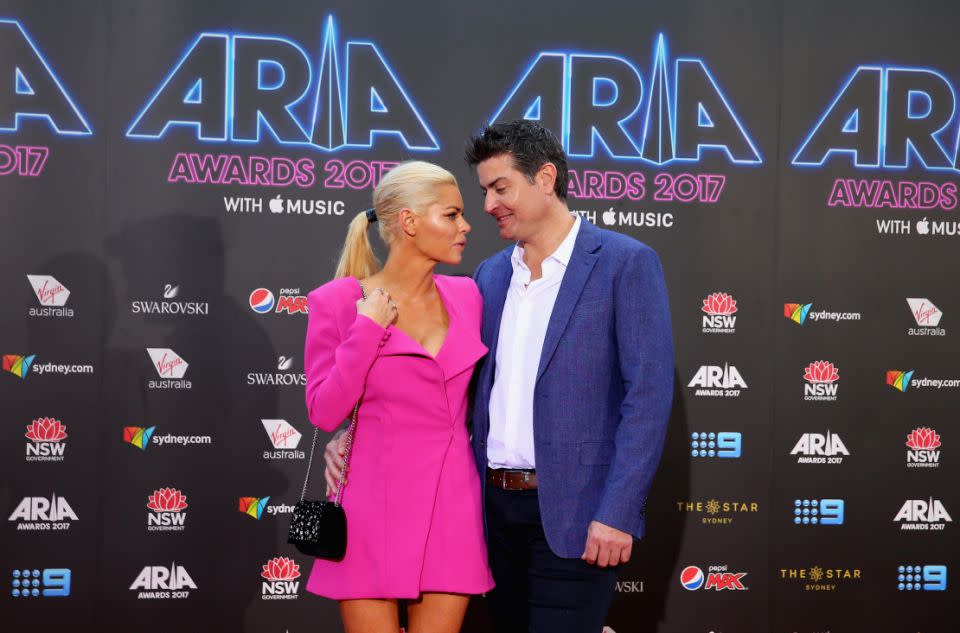 Sophie found love with Stu on the Bachelorette, seen here together during their first appearance at the ARIAs. Source: Getty