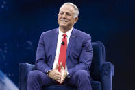 Nevada Republican gubernatorial nominee Joe Lombardo participates in a gubernatorial race debate during IndyFest at Worre Studios, Sunday, Oct. 2, 2022, in Las Vegas. Nevada Democratic Governor Steve Sisolak and his Republican challenger, Clark County Sheriff Lombardo, are meeting for their only scheduled debate of this election year. (AP Photo/Ellen Schmidt)