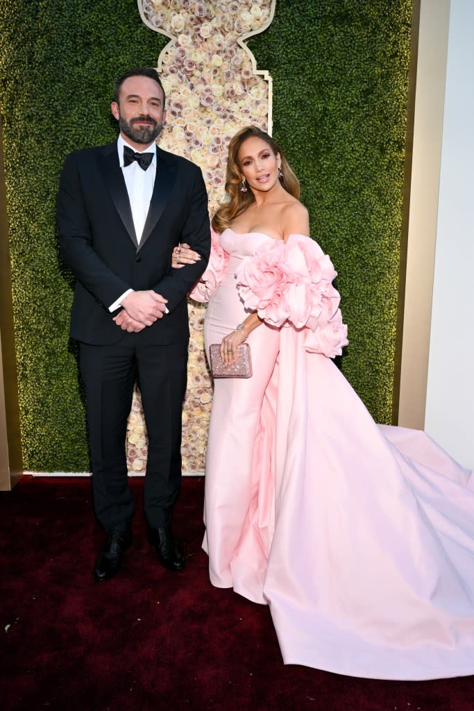 Affleck and Lopez at the 2024 Golden Globes. Golden Globes 2024 via Getty Images