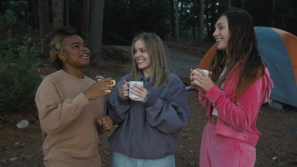 Kerrice Brooks as Ro, Maisy Stella as Elliott, and Maddie Ziegler as Ruthie in “My Old Ass” Photo: COURTESY OF AMAZON STUDIOS © AMAZON CONTENT SERVICES LLC