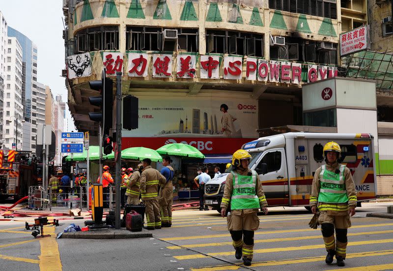 Fire broke out in a gym inside a residential building in Hong Kong