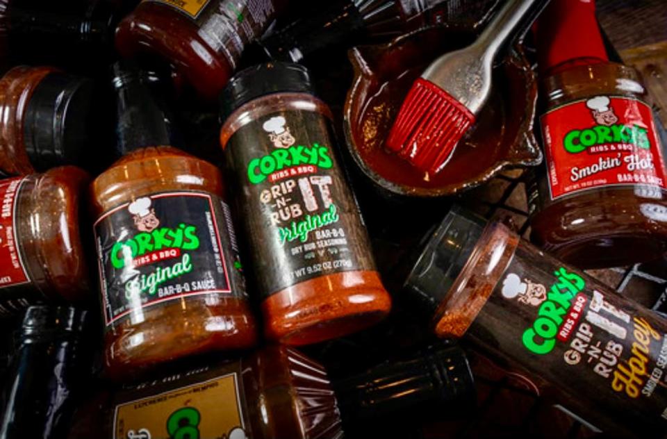Corky's BBQ offers a line of their famous barbecue sauces and dry rubs so you can enjoy a taste of their Memphis-style barbecue at home.