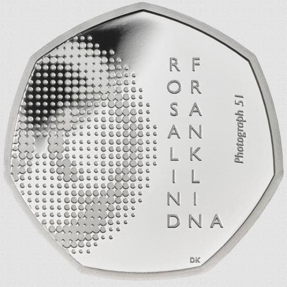 The coin features Franklin’s name alongside a depiction of Photograph 51 (PA)