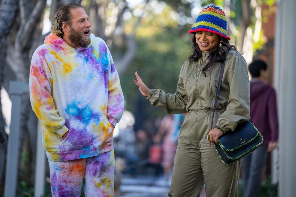 You People. (L to R) Jonah Hill (Writer-Producer) as Ezra and Lauren London as Amira in You People.