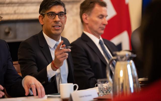 Rishi Sunak, the Prime Minister, addresses a meeting of his Cabinet this morning - Simon Walker/No10 Downing Street