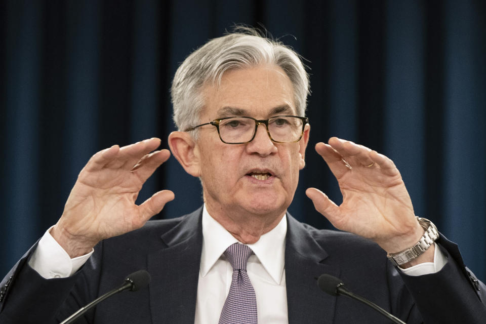 Federal Reserve Chair Jerome Powell speaks during a news conference following the Federal Open Market Committee meeting in Washington, Wednesday, Jan. 29, 2020. (AP Photo/Manuel Balce Ceneta)