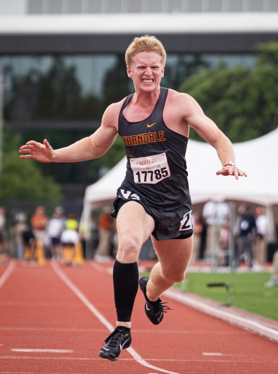 Thorndale's Carson McCoy won a pair medals at the UIL state meet on Friday, taking gold in the 200 meters after earning silver in the 100 meters.