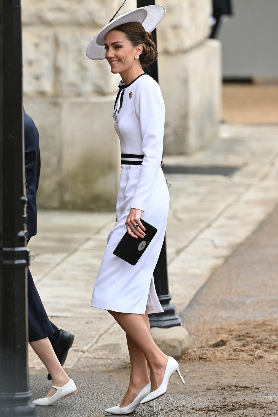 The royal seen arriving to the Horse Guards Parade for the King's Birthday Parade in London on June 15, 2024.