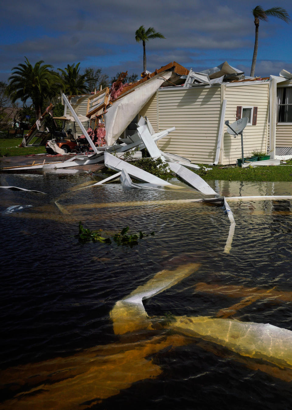 <p>The roof of a home is completely gone in Punta Gorda, Florida, on Sept. 29. </p>