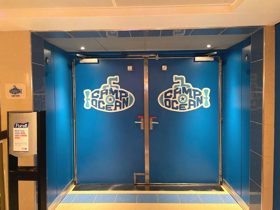 The doors to a closed kids area.