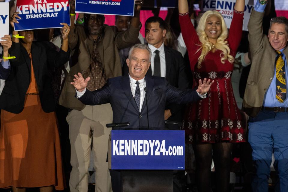 Robert F. Kennedy Jr. officially announces his candidacy for President on April 19, 2023 in Boston.