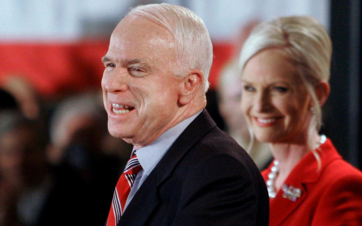 Republican politician Senator John McCain with wife Cindy in 2008 - AP