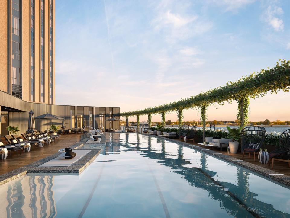 The rooftop pool at the Four Seasons New Orleans, opening this year.