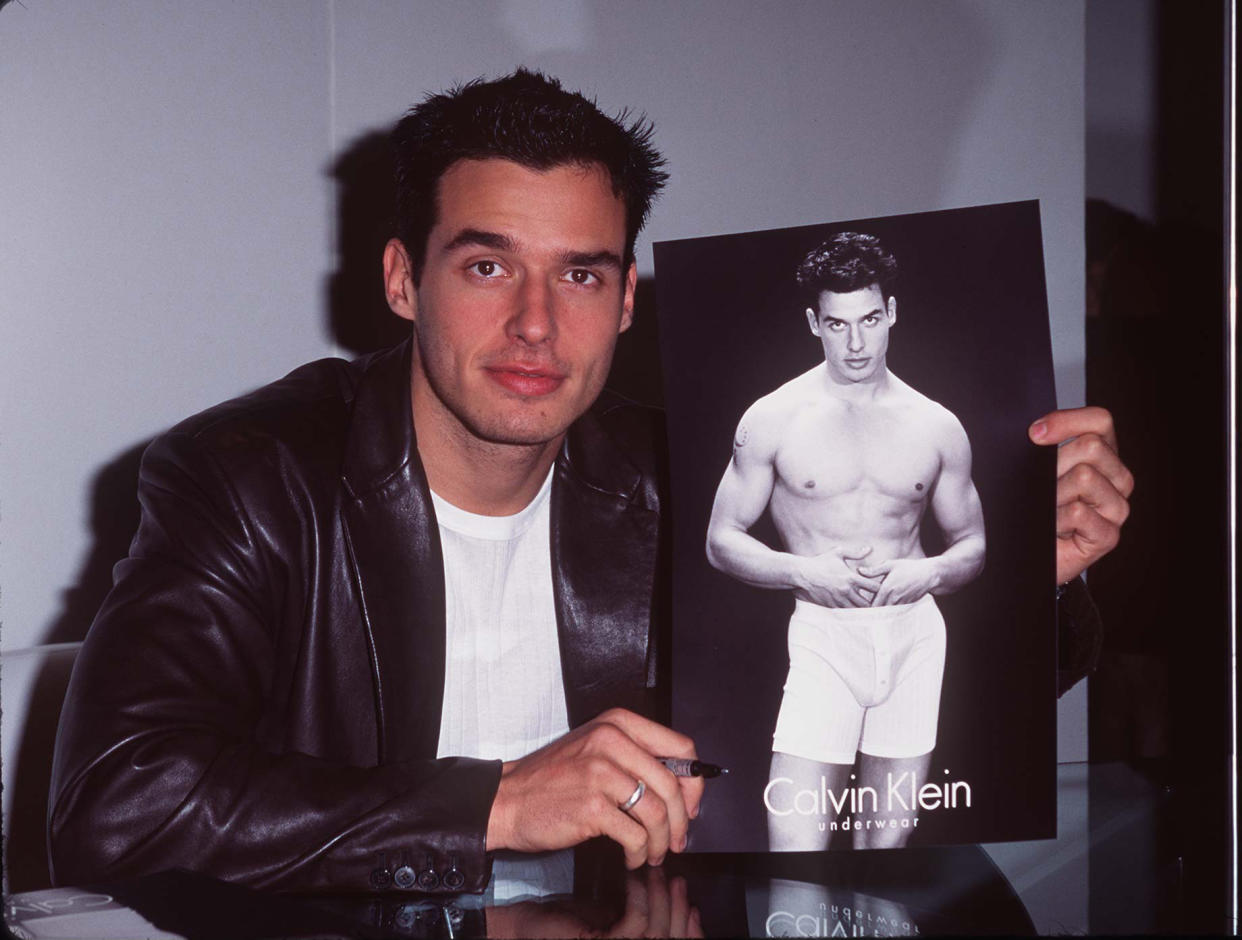 Antonio Sabato Jr. poses with his Calvin Klein ad.