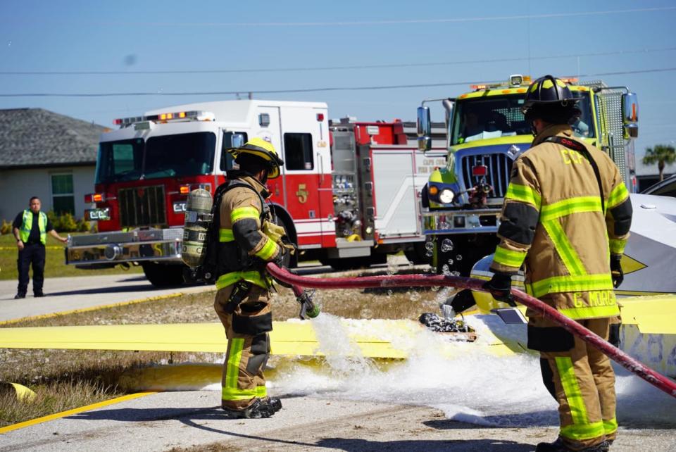 Plane makes emergency landing on Cape Coral residential road on Feb. 24, 2024.