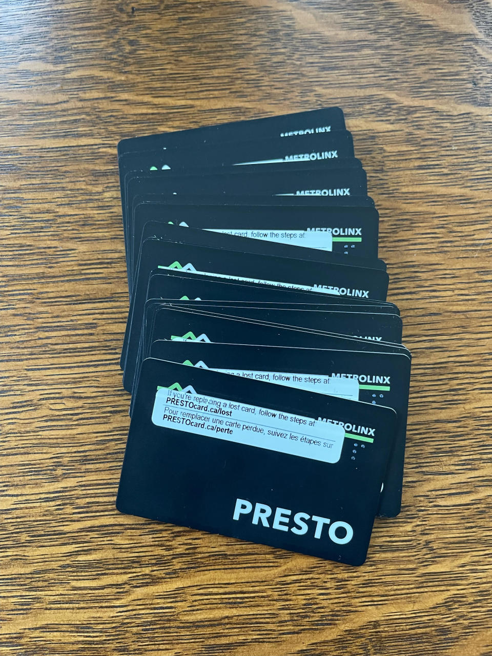 The couple handed out loaded Presto cards to passengers. 