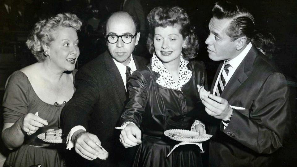 Photo from the 1955 press party for the television show I Love Lucy.