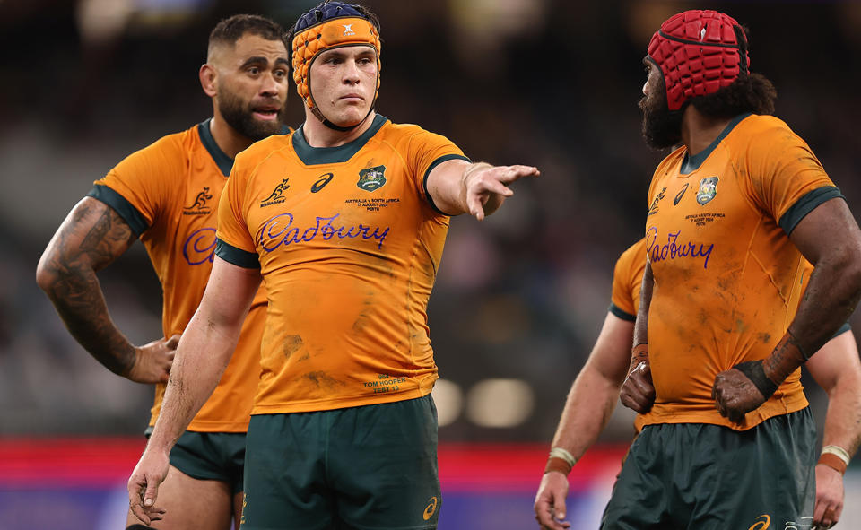 Wallabies players, pictured here during their loss to South Africa.