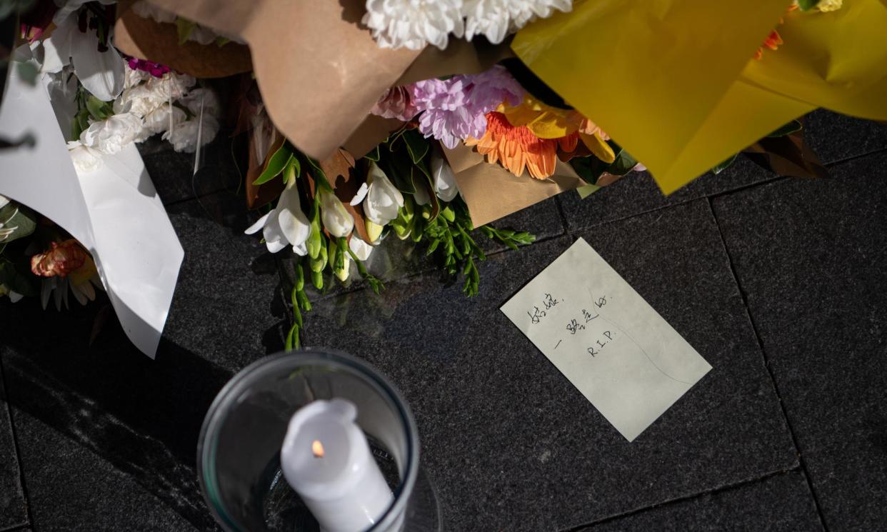 <span>Floral tributes in Bondi Junction after six people were killed in a stabbing attack.</span><span>Photograph: Flavio Brancaleone/AAP</span>