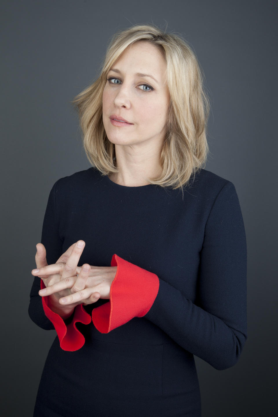 Actress Vera Farmiga poses for a portrait on Monday, March 18, 2013 in New York. Farmiga stars as Norma Bates in the A&E series "Bates Motel," premiering Monday, March 18, 2013 at 10 p.m. (Photo by Amy Sussman/Invision/AP)