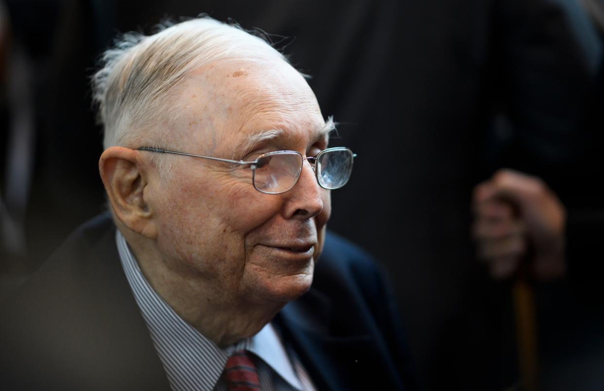 Vice Chairman of Berkshire Hathaway, Charlie Munger attends the annual Berkshire shareholders meeting in Omaha, Nebraska, May 3, 2019. (Photo by Johannes EISELE / AFP)