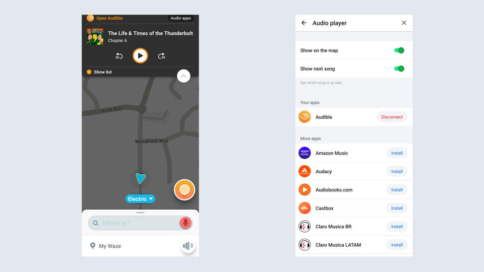 waze streaming integration screenshot