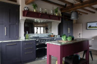 <p> Painted cabinetry will bring bold block colour to your country kitchen. While blue and grey kitchens have been the go-to shades for a number of years, the country palette is expanding to include deep plums, pinks and heather tones. </p> <p> Painting your island a standout shade will help to create a focal point in a larger room, as this design from Drew Forsyth shows. </p> <p> For immersive colour, paint your kitchen a single tone but add in natural wood details to soften the effect. </p> <p> Mirrored and tiled splash backs, and marble counter tops – as seen in this design from The Secret Drawer – will also break up the colour and add a touch of rustic luxe glamour to the kitchen scheme. </p> <p> For scaled-back but statement-making colour in the kitchen, opt for a bright and bold island.  </p> <p> <br> </p>