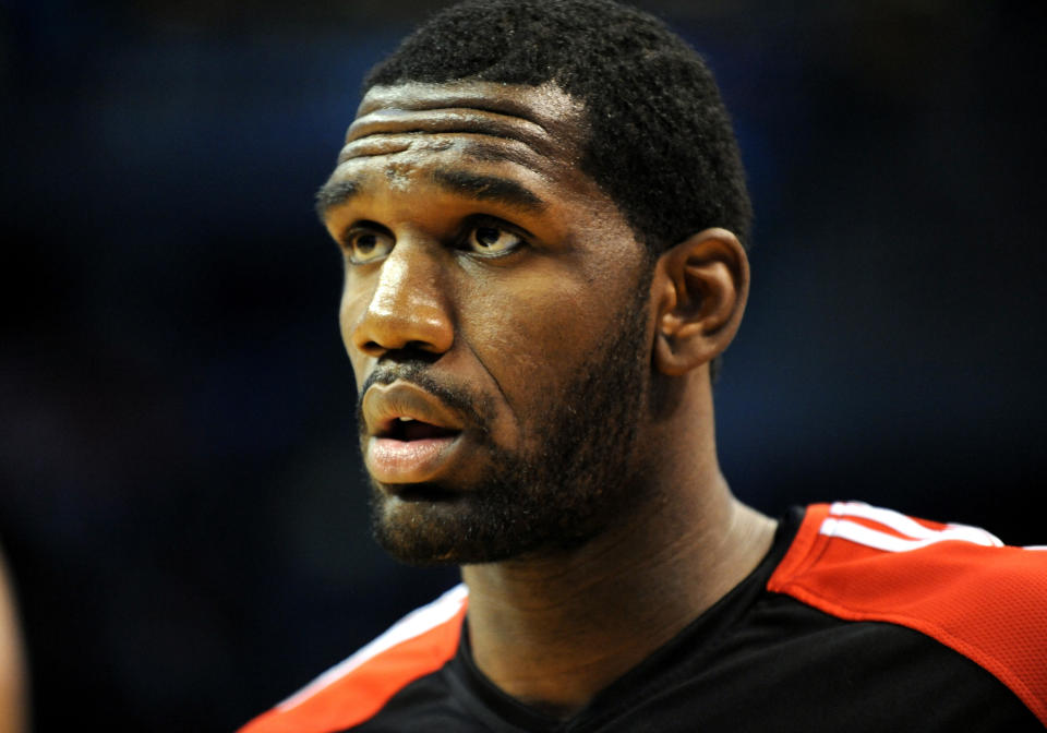 November 1 2009: Portland Trail Blazers center Greg Oden #52 warms up before an NBA game between the Portland Trail Blazers and the Oklahoma City Thunder at the Ford Center in Oklahoma City, OK Portland defeated Oklahoma City 83-74 (Photo by Albert Pena/Icon SMI/Corbis/Icon Sportswire via Getty Images)