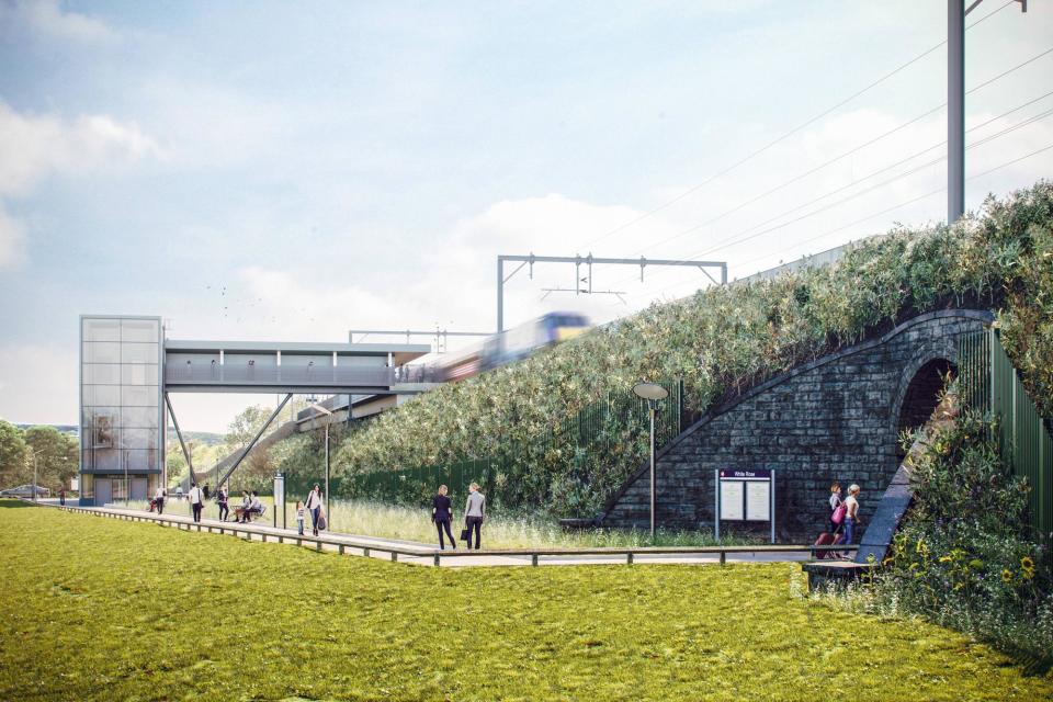 Construction of the new £26.5 million White Rose station, which will replace Cottingley Rail Station, is scheduled to be completed later this year and is expected to open in early 2024. The two-platform station will provide improved access to the adjacent White Rose office park, shopping centre and bus interchange. (Photo: WYCA)