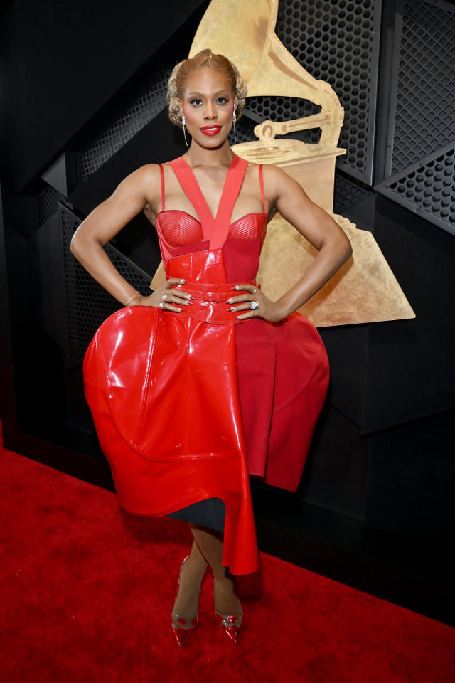 Laverne Cox Wore Faux Leather Leggings to the 2023 Grammys