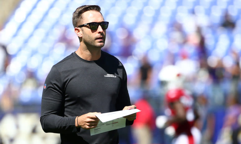 Arizona Cardinals head coach Kliff Kingsbury against the Ravens.