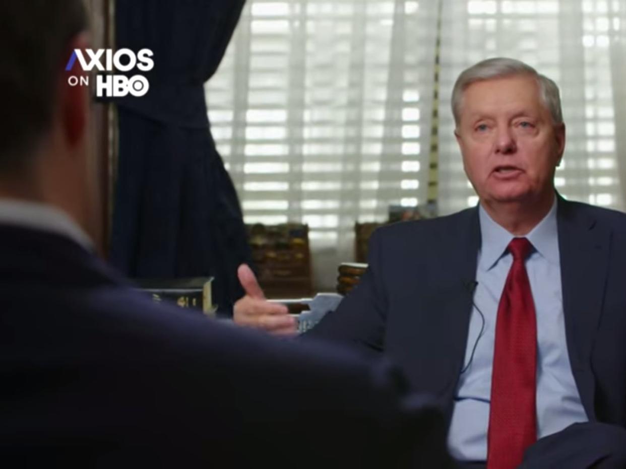 <p>GOP senator Lindsey Graham on Axios on HBO on Sunday</p> (Axios on HBO)