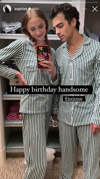 Sophie Turner shared a tribute and new photo with Joe Jonas on his 34th birthday. Photo by sophiet/Instagram Stories