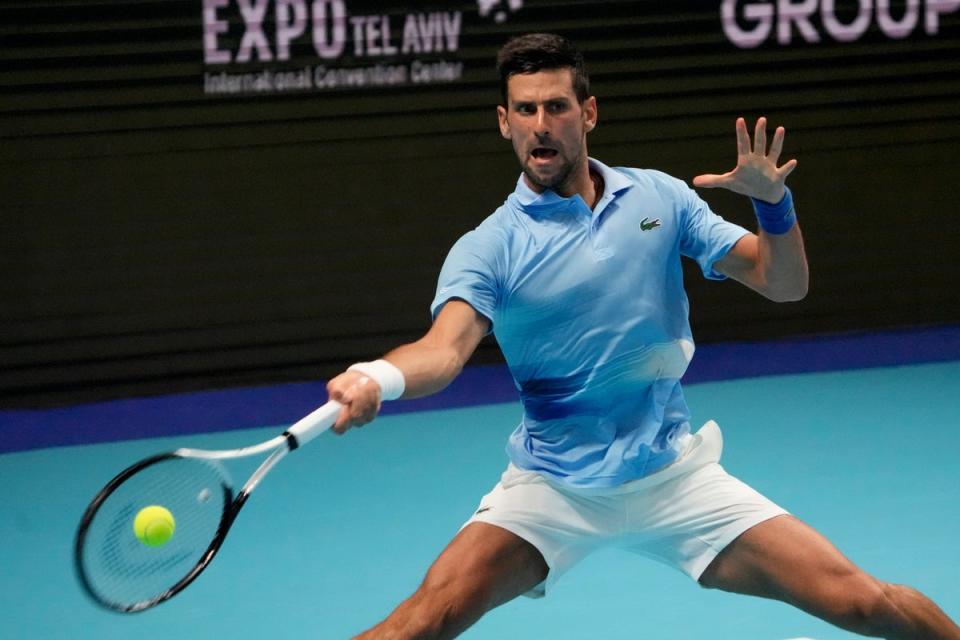 Novak Djokovic beat Pablo Andujar in Israel (Ariel Schalit/AP/PA) (AP)