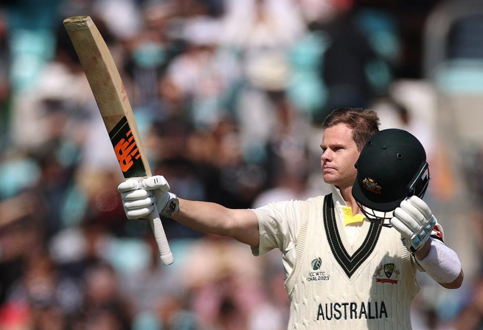 Steve Smith brought up his half century in the first over of day two of the World Test Championship final (Getty Images)