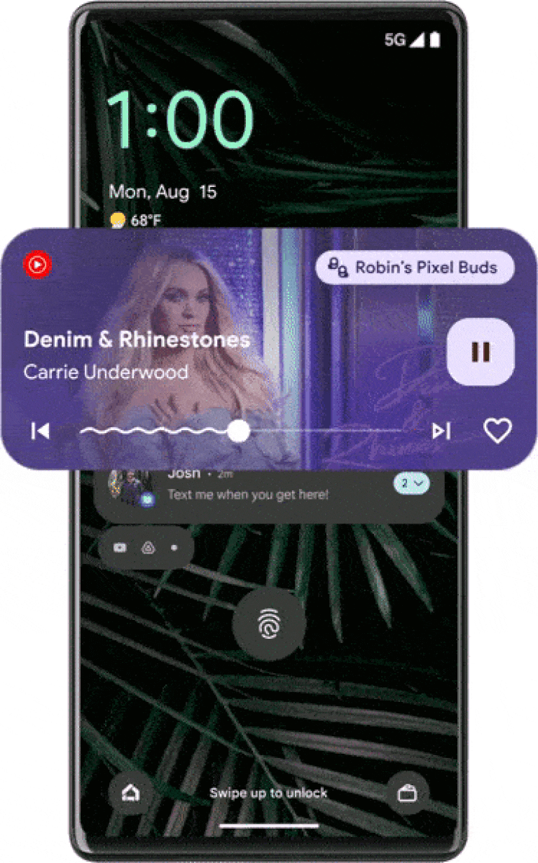 El nuevo widget del reproductor de música de Android 13