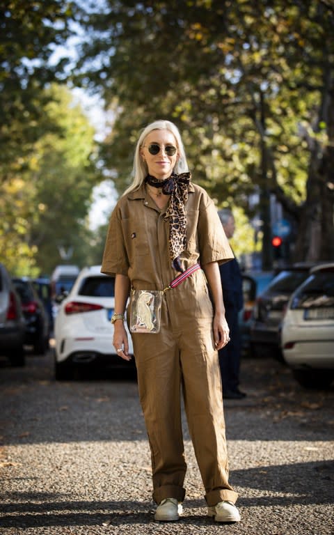 Boiler suits on the street in Milan. - Credit: Claudio Lavenia./Getty Images Europe