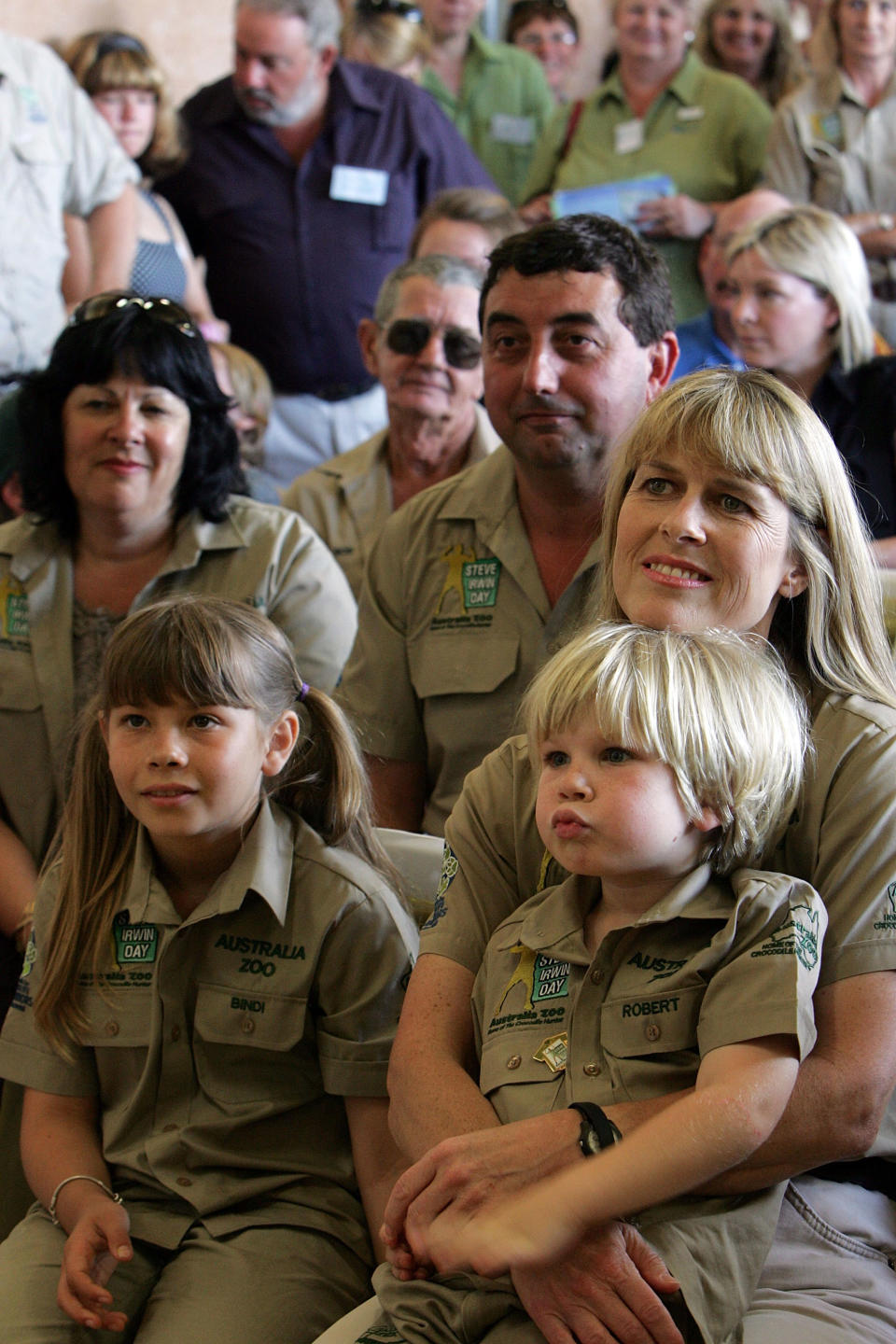 SUNSHINE COAST, AUSTRALIA - NOVEMBER 15:  Bindi, Terri and Robert Irwin attend the official launch of the Australian Wildlife Hospital at Australia Zoo on November 15, 2008 on the Sunshine Coast, Australia. The opening ceremony timed to coincide with the second annual Steve Irwin Day celebration realised Steve Irwin's dream to establish the world's largest wildlife hospital to honour his mother Lyn Irwin who had been a pioneer in wildlife care in Queesnalnd, Australia. The new hospital is also a living memorial to Steve Irwin.  (Photo by Lisa Maree Williams/Getty Images)