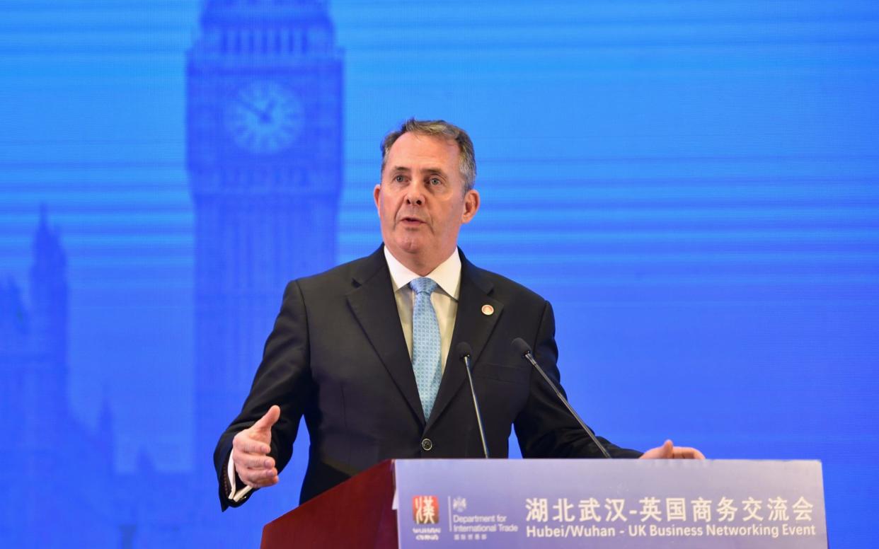 Liam Fox delivers a speech in Wuhan, China - Visual China Group