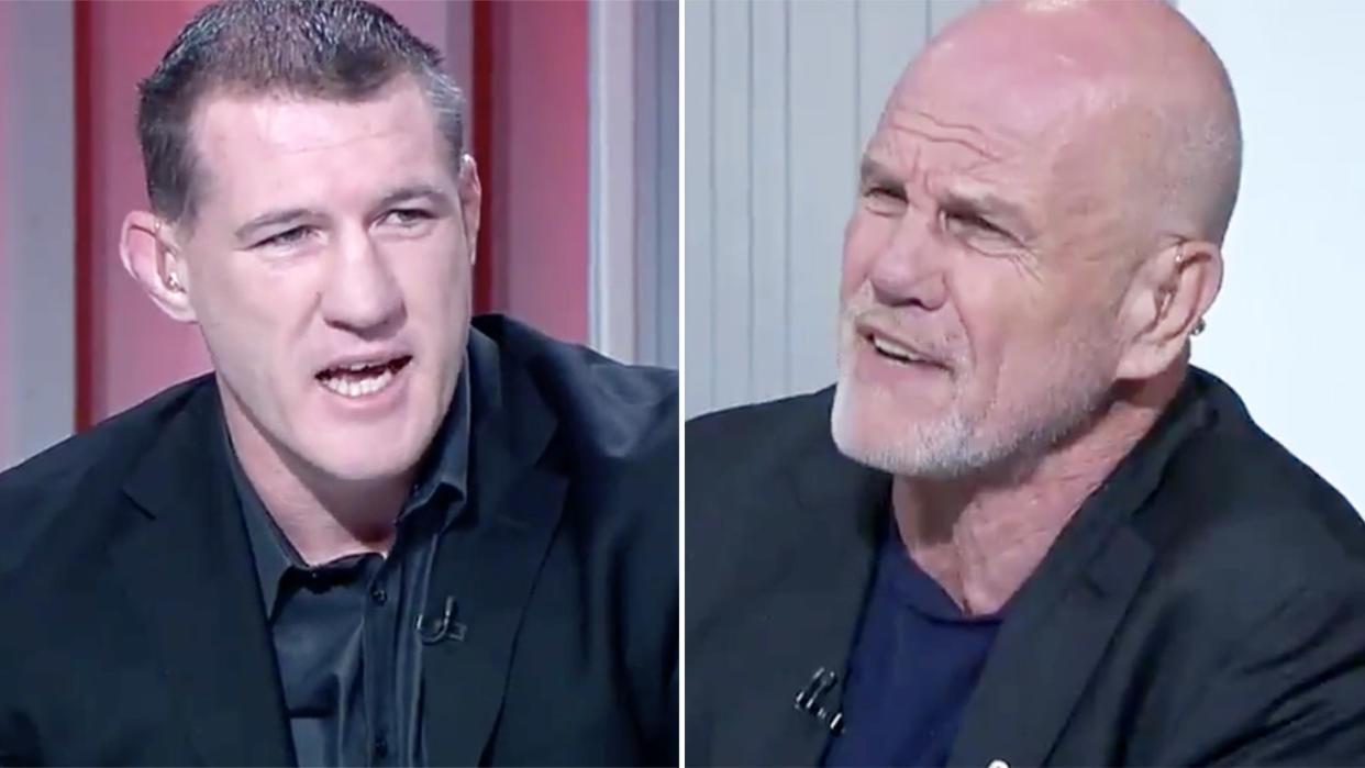 Paul Gallen and Peter FitzSimons, pictured here in a heated debate on Sports Sunday.